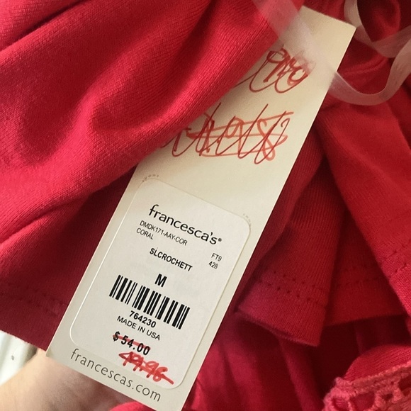 Francesca’s Miami coral pink red color long maxi dress womens size M NWT - Picture 9 of 9